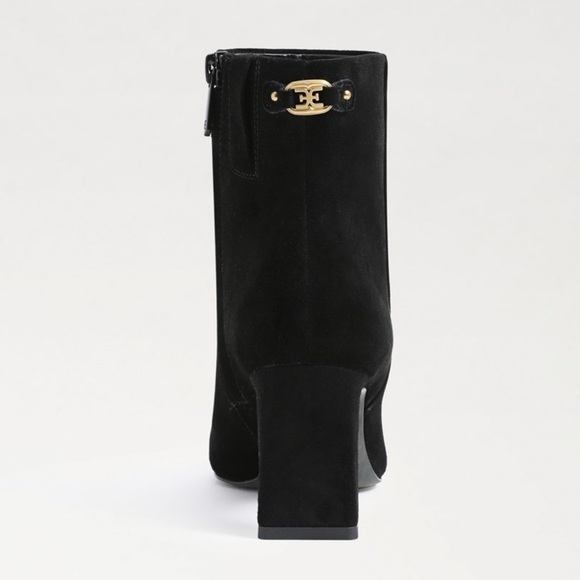 New Sam Edelman Saige Ankle Bootie Ankle Boots Black Suede 8 - Picture 3 of 12